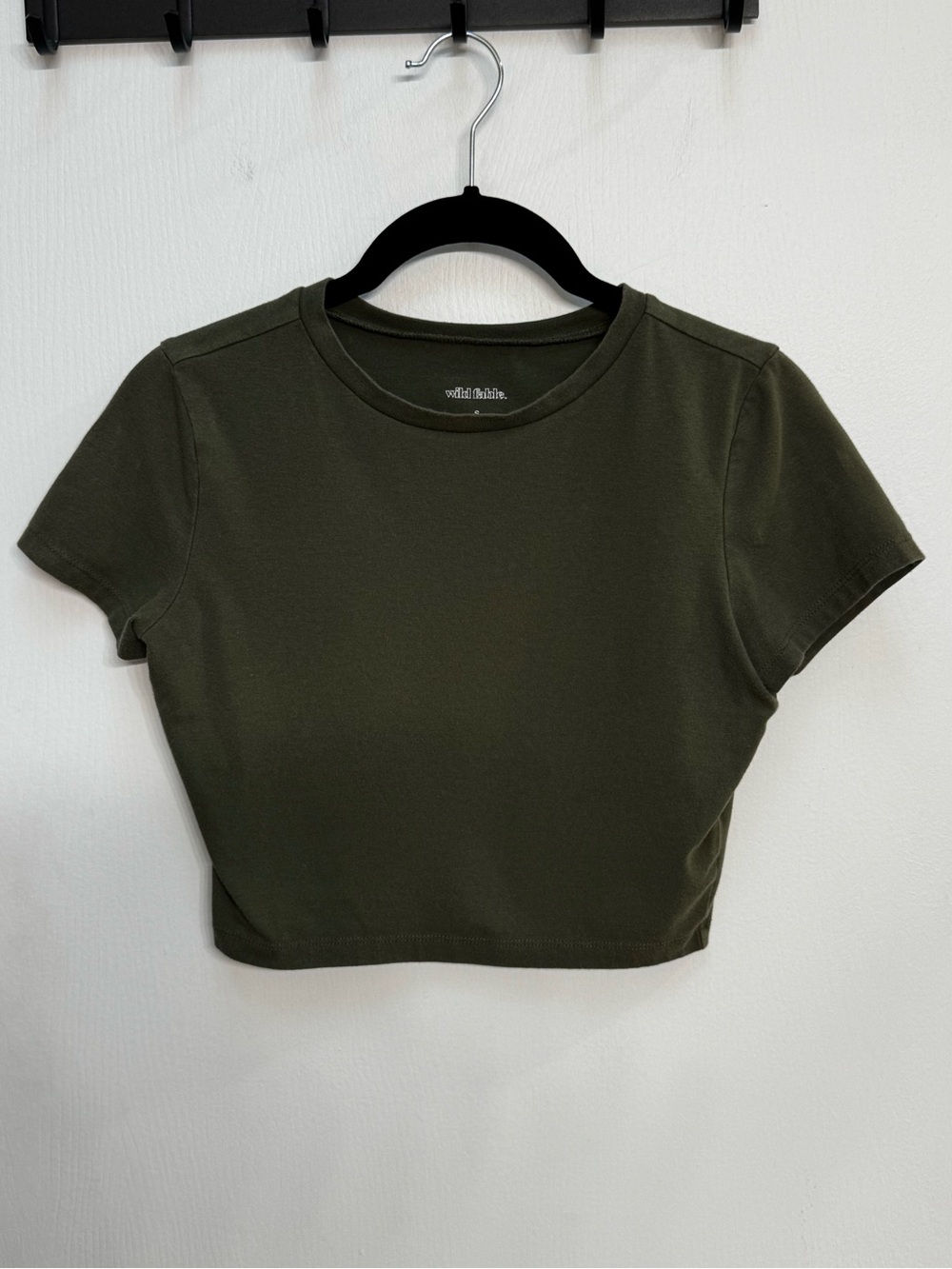 wild fable Olive Green Cropped Crew Tee